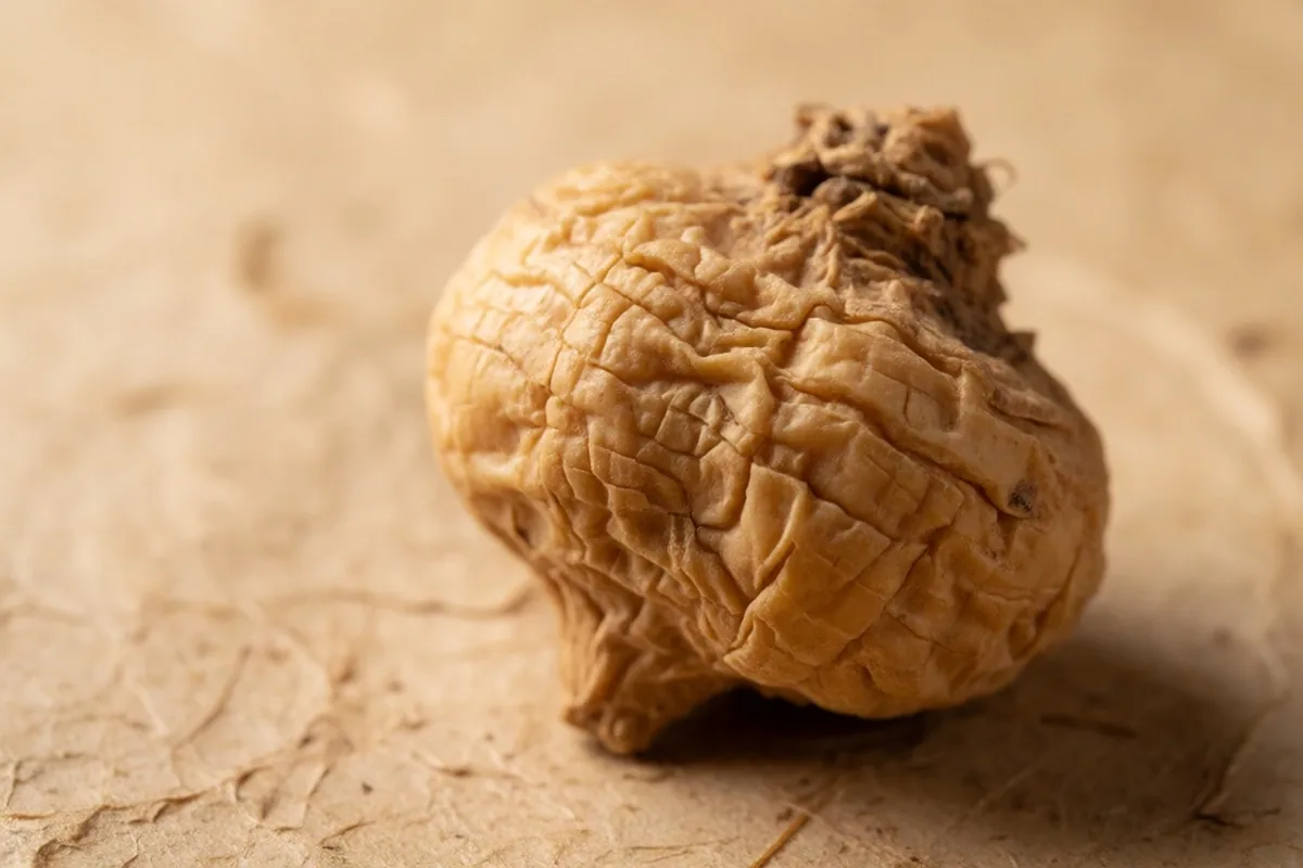 Dried maca root specimen